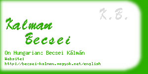 kalman becsei business card